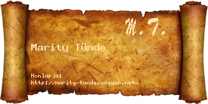 Marity Tünde névjegykártya